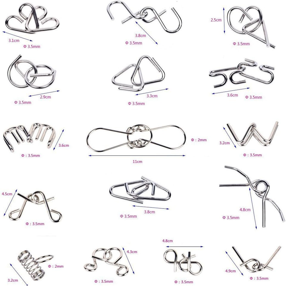 Metal Puzzle Ring Set™ - Metalen puzzelpret - Puzzelring