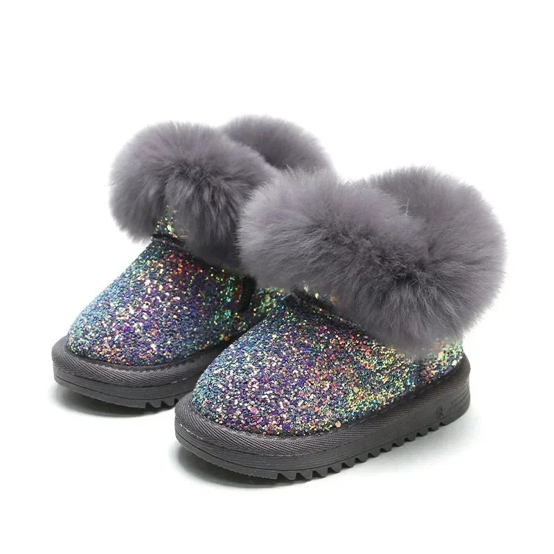 Mini Fashion Warm Stijlvol Glitter Kinder Winterschoenen