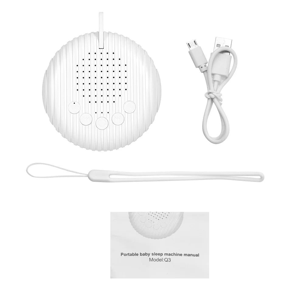 Yogasleep Hushh draagbare witte ruismachine voor baby, 20 rustgevende natuurlijke geluiden, draadloos opladen en luidspreker, compact formaat, ruisonderdrukking voor betere slaap, privacy en