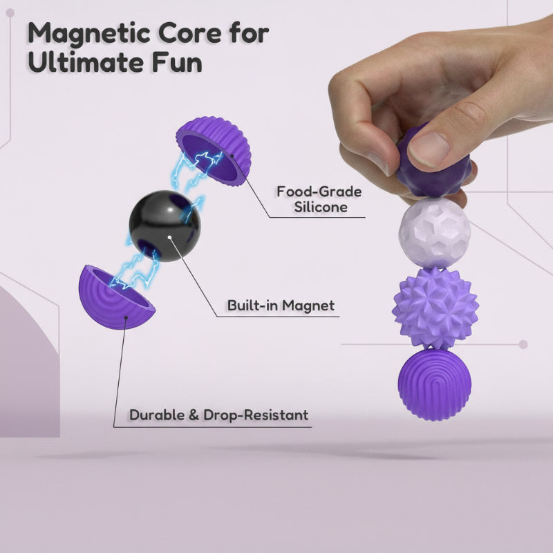 Magnetische sensorische ballen, 8 stuks, magnetische ballen, stressbal, siliconen sensorisch speelgoed, sensorisch speelgoed, fidget-ballen, magneetspel, voor kantoor, thuis en feestjes (zwart Magnetische sensorische ballen, 8 stuks, magnetische ballen, stressbal, siliconen sensorisch speelgoed, sensorisch speelgoed, fidget-ballen, magneetspel, voor kantoor, thuis en feestjes (zwart