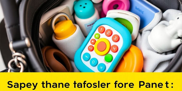Siliconen fidgettelefoon tussen luiertasaccessoires.