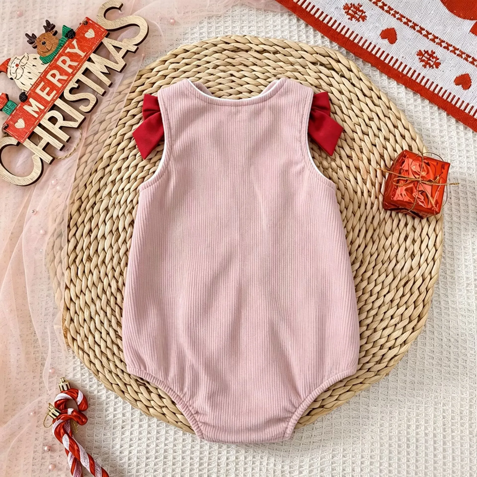 ChristmasCutie – Schattig & Feestelijk – Kerst Romper met Strik