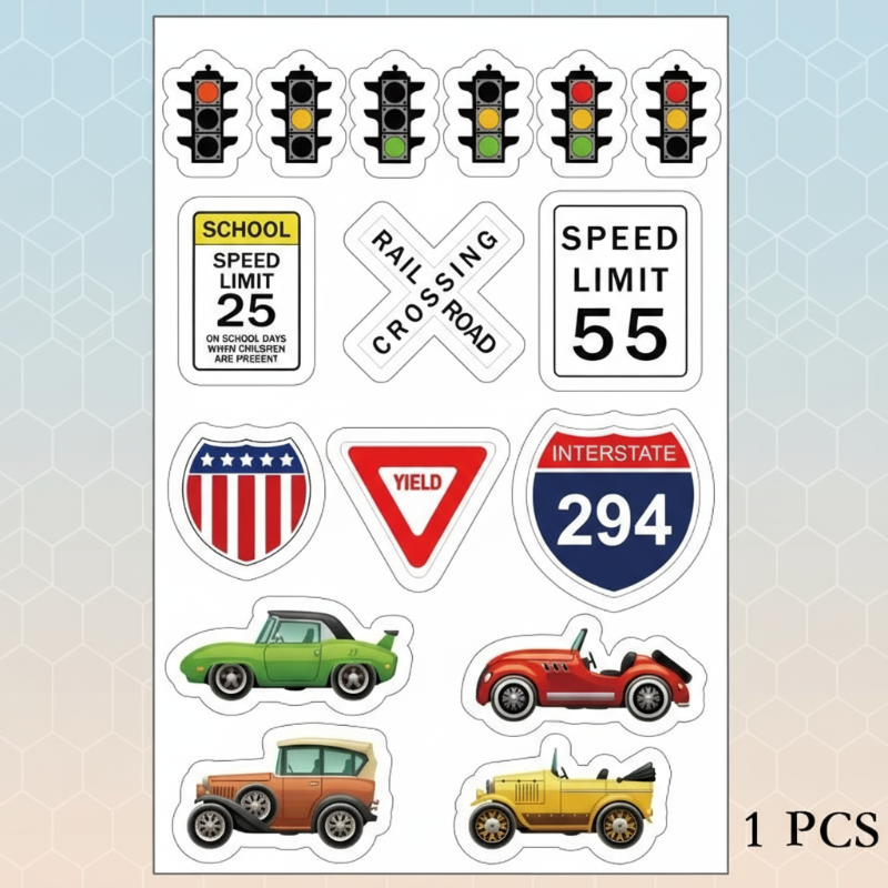 KidoTape – Kleurrijk & Handig – Verkeersweg Sticker Tape Set