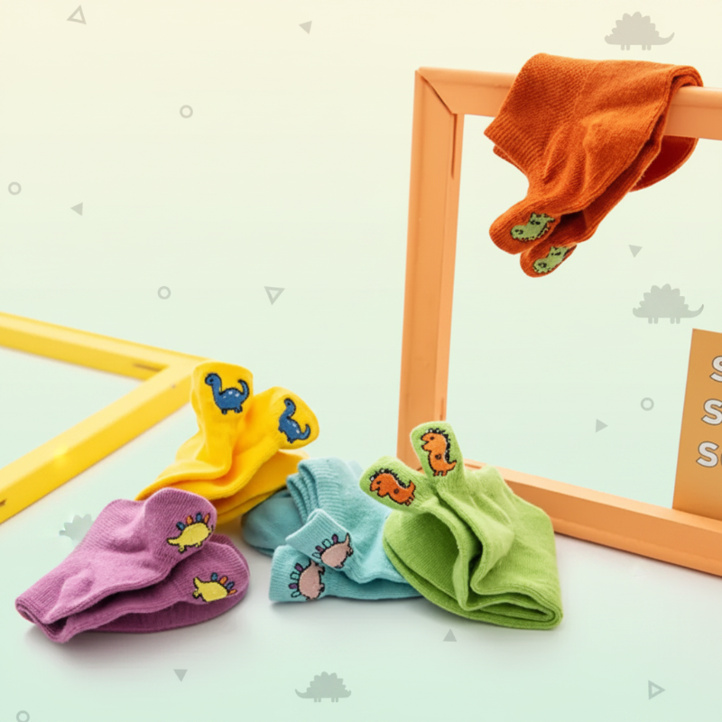 PlayfulToes – Kleurrijk & Zacht – Lage Kinder Sokjes (Set van 5)