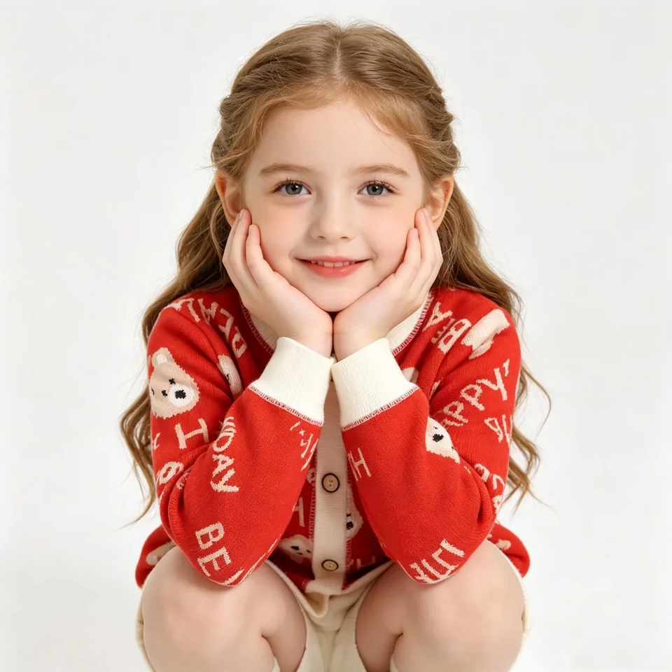 CozyCardi – Zacht & Warm – Gebreid Vestje met Leuke Prints