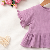 SoftCharm – Elegant & Comfortabel – Meisjes Set met Ruffle Top en Lange Broek
