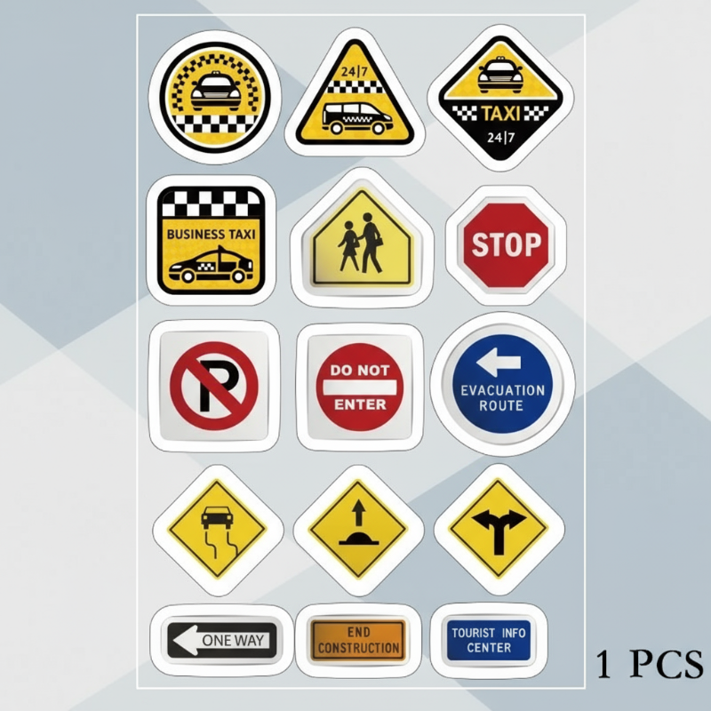 KidoTape – Kleurrijk & Handig – Verkeersweg Sticker Tape Set