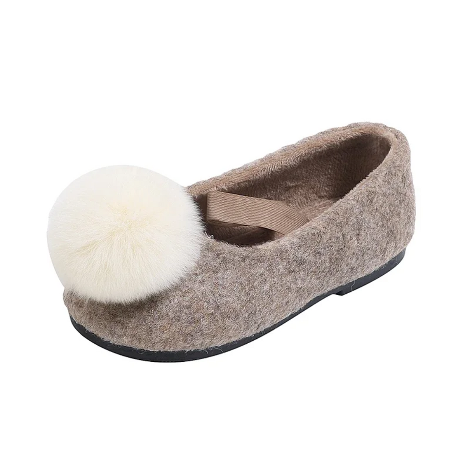 SoftSteps –  Warm & Zacht – Meisjes Schoentjes met Pluche Pompon
