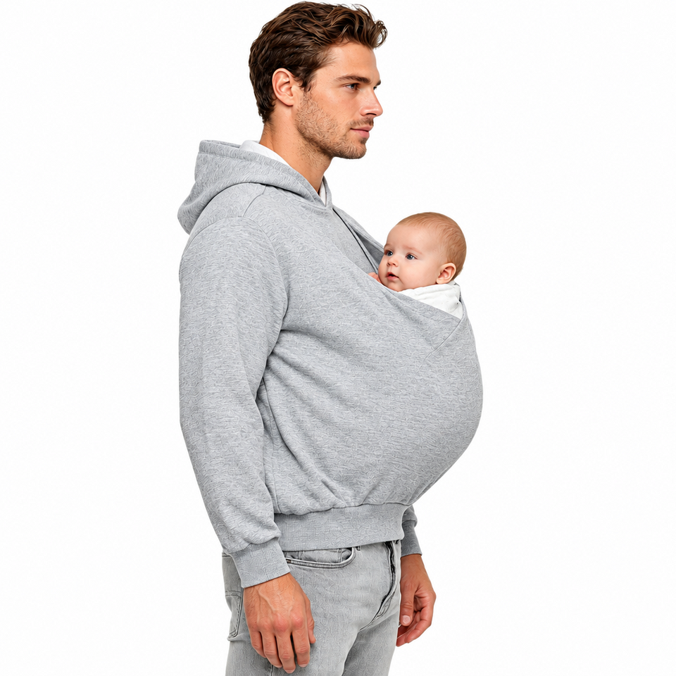 CuddleDad – Comfortabel & Praktisch – Heren Hoodie met Baby Buidel