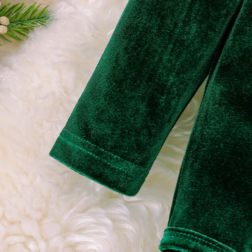 SantaBaby – Vrolijk & Knus – Baby 3 stuks Kerstset met Romper, Flared Broek en Hoed