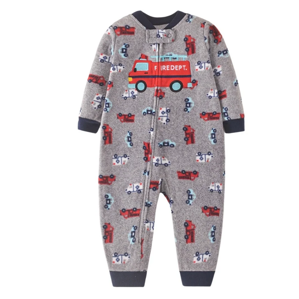 WarmBuddy – Schattig & Zacht – Baby Jumpsuit van Fleece met Cartoonprint
