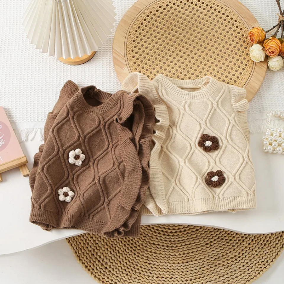 LittlePetal – Lief & Comfortabel – Mouwloos Meisjes Vestje met Bloemen