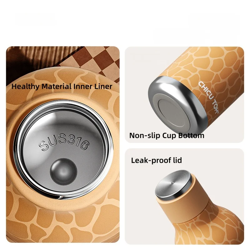 AnimalSip – Schattig & Praktisch – Kinder RVS-Thermosfles met Dierenprint