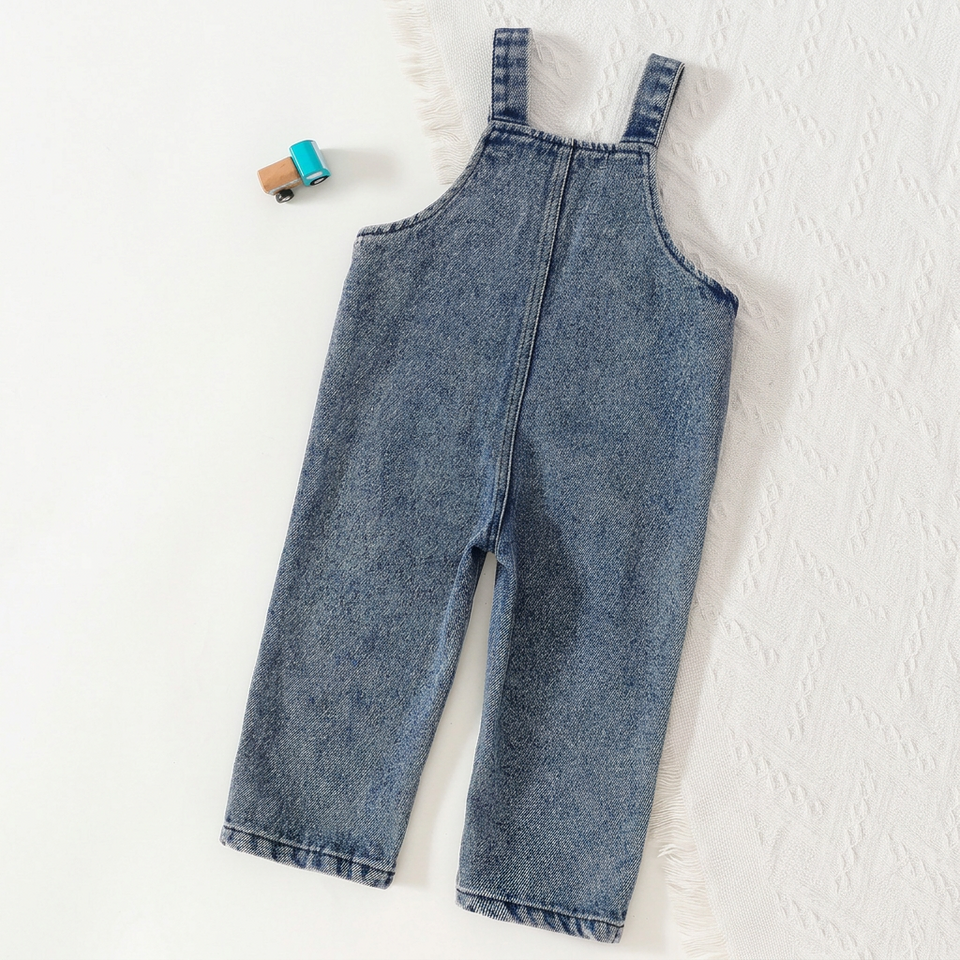 DinoDenim – Stoer & Speels – Kinder Tuinbroek met Cartoonprints