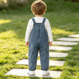 DinoDenim – Stoer & Speels – Kinder Tuinbroek met Cartoonprints