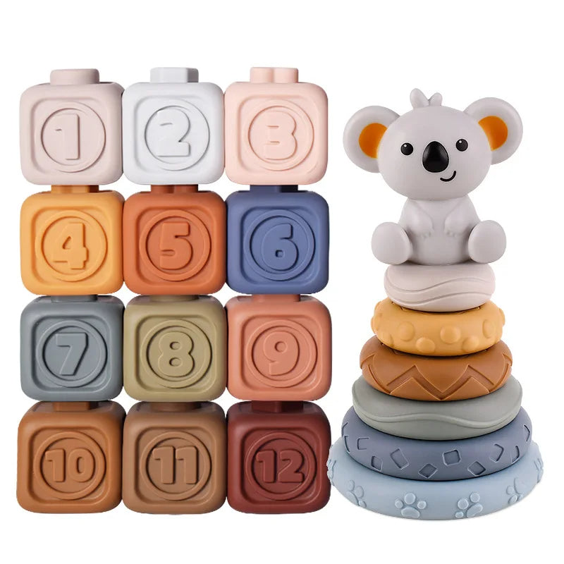 Koala Cubes™ - Tandvriendelijke toren - Bijtring speelgoed