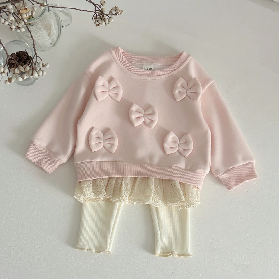 LittleAngel – Zacht & Stijlvol – Baby Set met Sweater en Elastische Broek