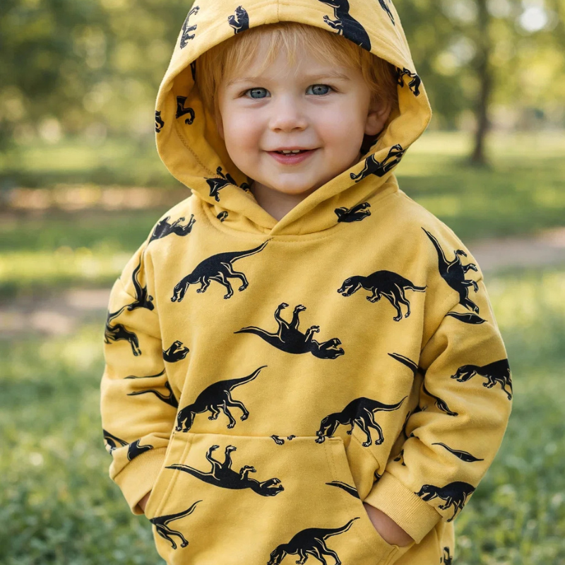 DinoStyle – Warm & Ademend – Hoodie met Triceratops Print