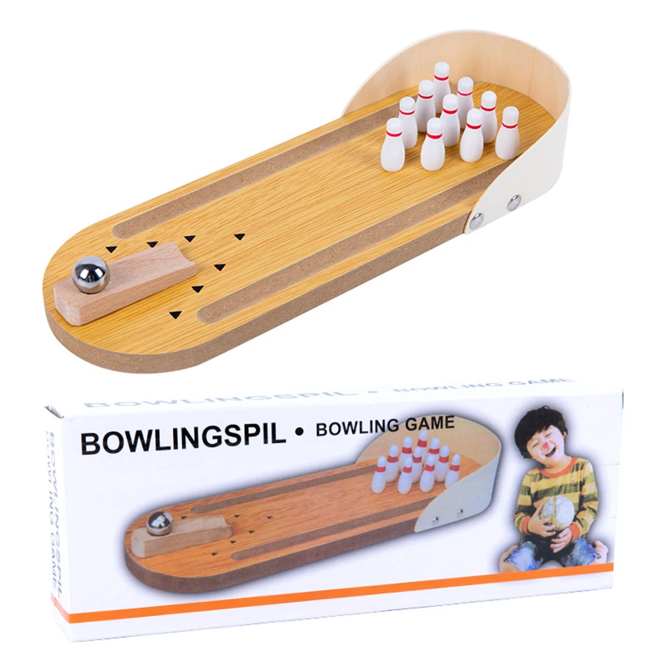 MiniStrike – Gezellig & Interactief – Houten Tafel Bowling Spel
