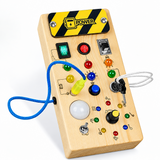 TinyTech – Houten Busy Board met Lichtjes & Schakelaars – Educatief Speelgoed