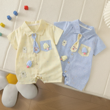 KiddoStyle – Schattig & Zacht – Kinder Jumpsuit met Stropdas en Patch
