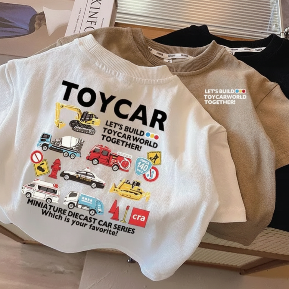 PlayCars – Dagelijkse kleding & Zacht – Kinderkleding Met Auto Print