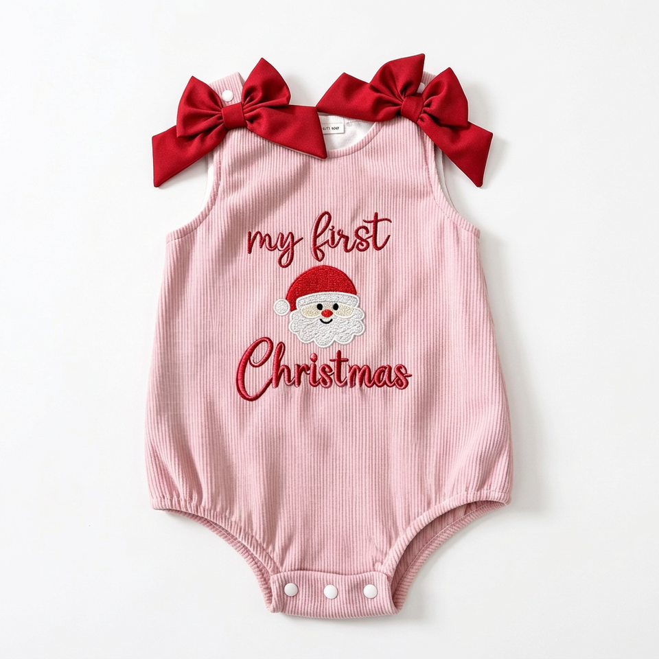 ChristmasCutie – Schattig & Feestelijk – Kerst Romper met Strik