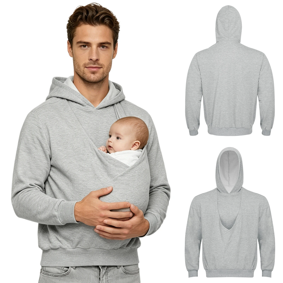 CuddleDad – Comfortabel & Praktisch – Heren Hoodie met Baby Buidel