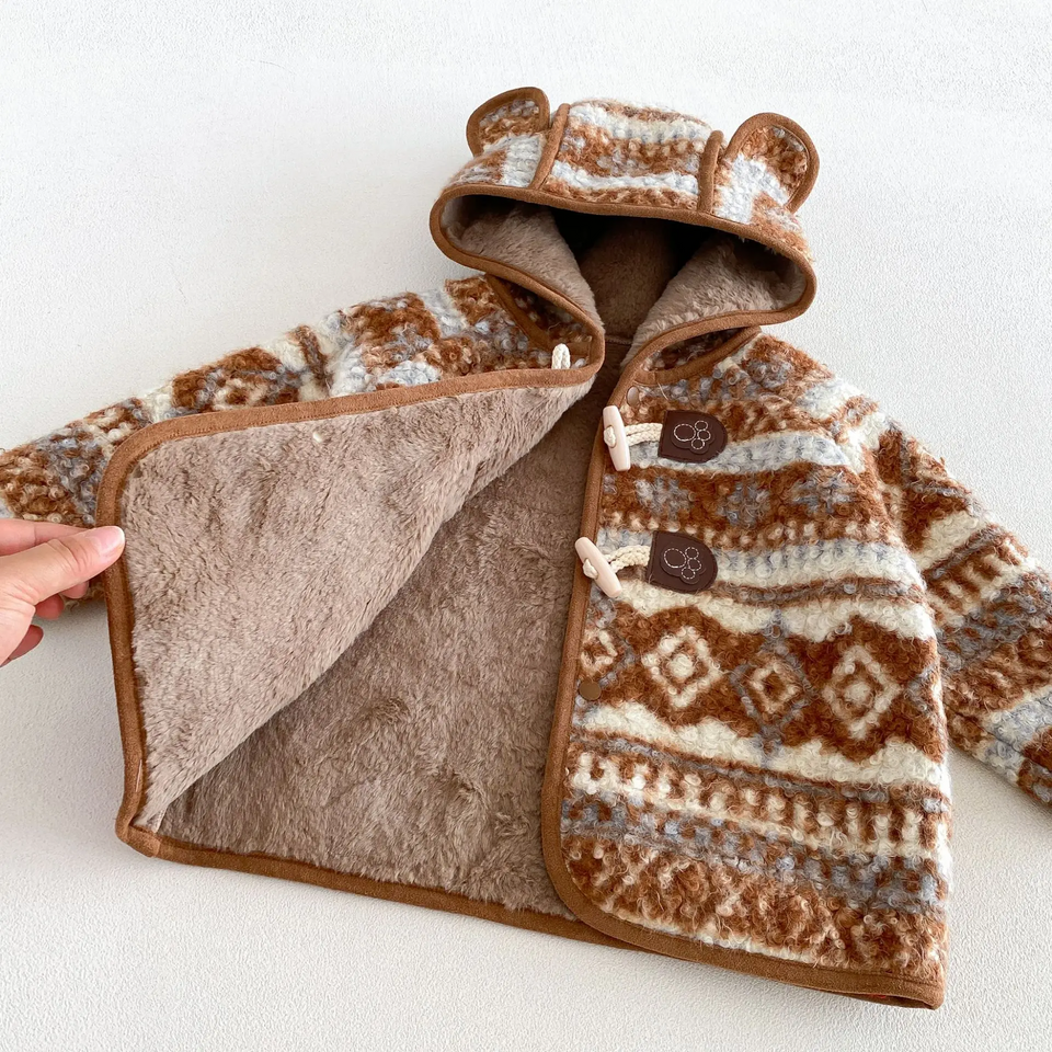 LittleWarm – Knus & Stijlvol – Winterjas met Fair Isle-Patroon