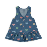 LittleBloom – Schattig & Speels – Denim Jurkje voor Meisjes met Vrolijke Prints