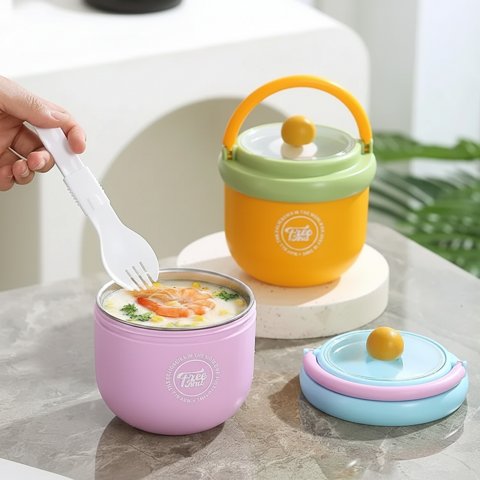MealMate – Praktisch & Geïsoleerd – RVS Lunchkom met Lepel