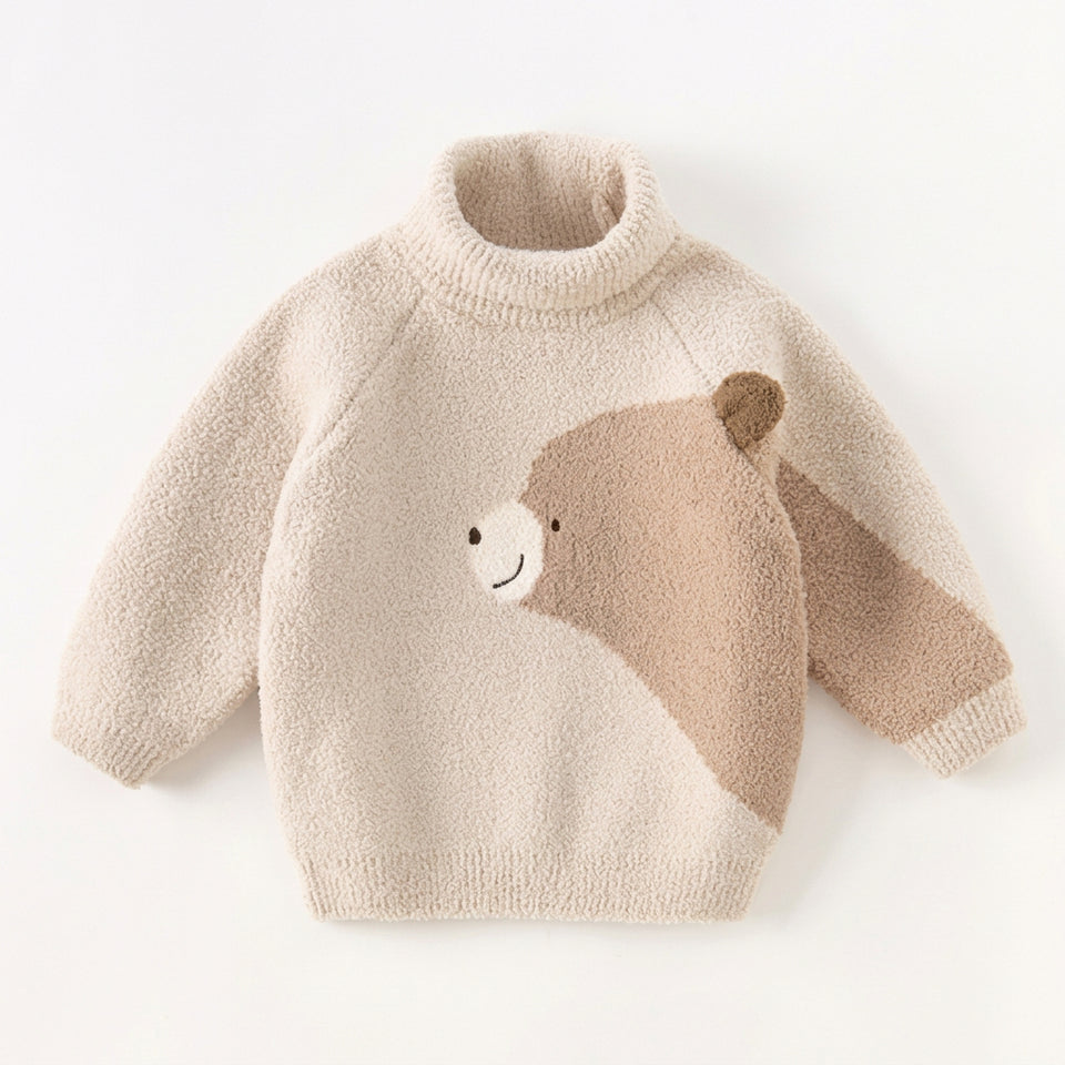 BearKnit – Zacht & Schattig – Kindertrui met Berenprint
