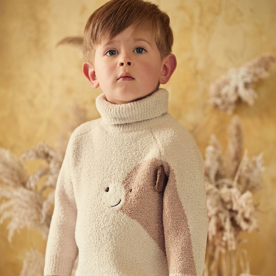 BearKnit – Zacht & Schattig – Kindertrui met Berenprint