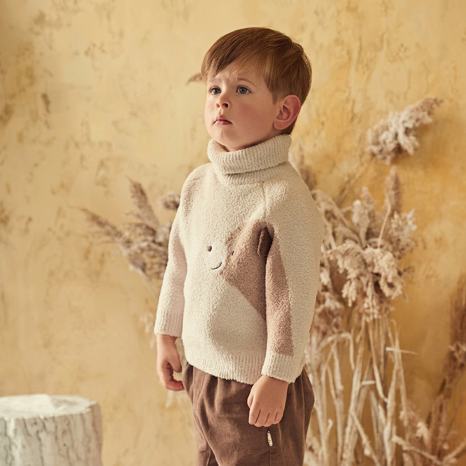 BearKnit – Zacht & Schattig – Kindertrui met Berenprint