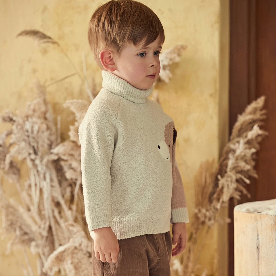 BearKnit – Zacht & Schattig – Kindertrui met Berenprint
