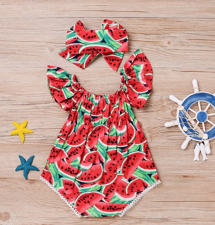 Mini Fashion™ - Watermeloen Design - Meiden Jurk