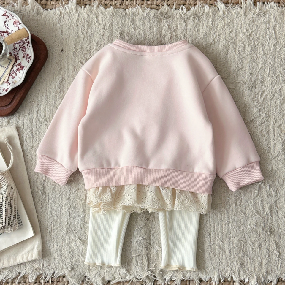 LittleAngel – Zacht & Stijlvol – Baby Set met Sweater en Elastische Broek