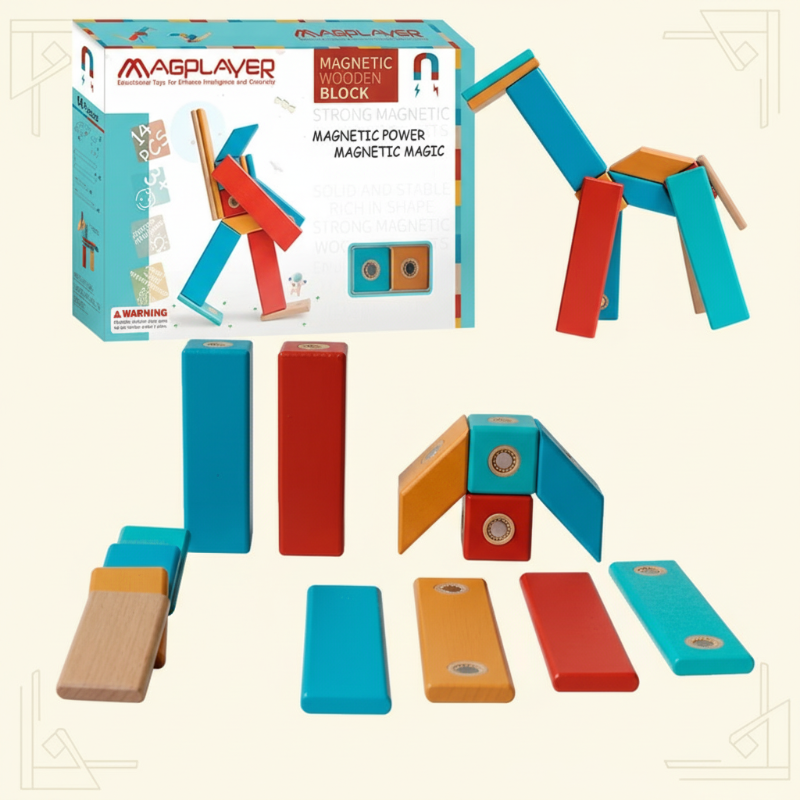 MagPlayer – Creatief & Motorisch – DIY Houten Magnetische Bouwblokken