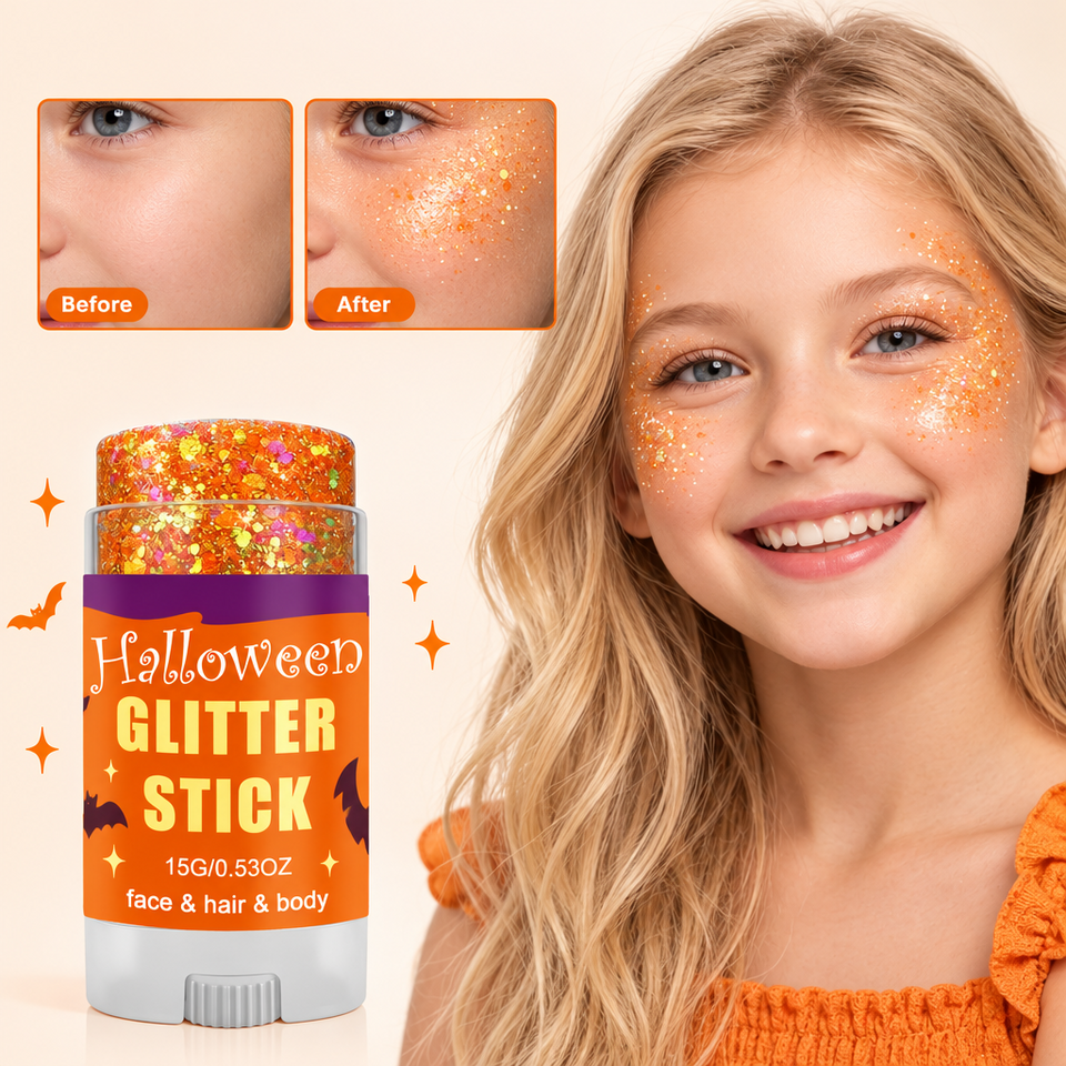 GlitterPop – Sprankelend & Feestelijk – Halloween Glitter Stick voor Gezicht, Haar en Lichaam