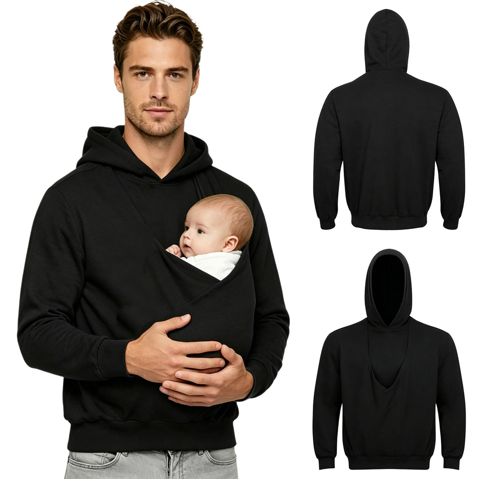 CuddleDad – Comfortabel & Praktisch – Heren Hoodie met Baby Buidel