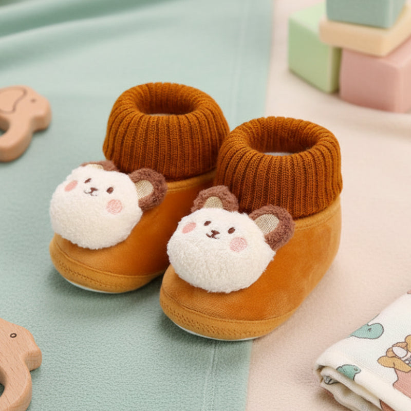 CuddleSteps – Warm en antislip – Dieren Baby Sloffen