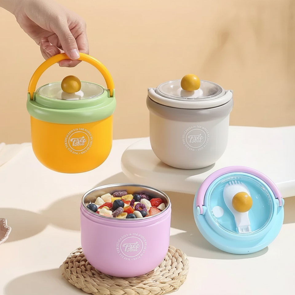 MealMate – Praktisch & Geïsoleerd – RVS Lunchkom met Lepel