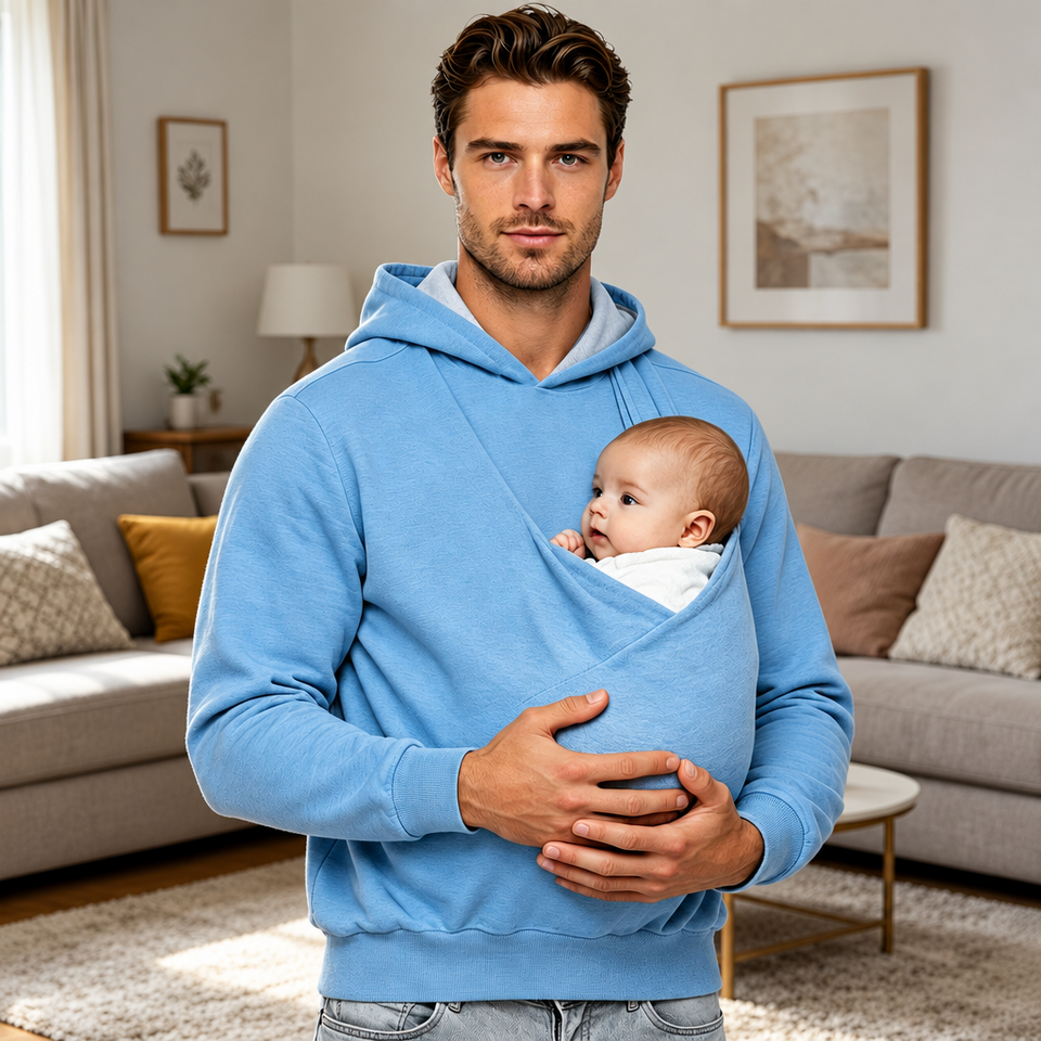 CuddleDad – Comfortabel & Praktisch – Heren Hoodie met Baby Buidel