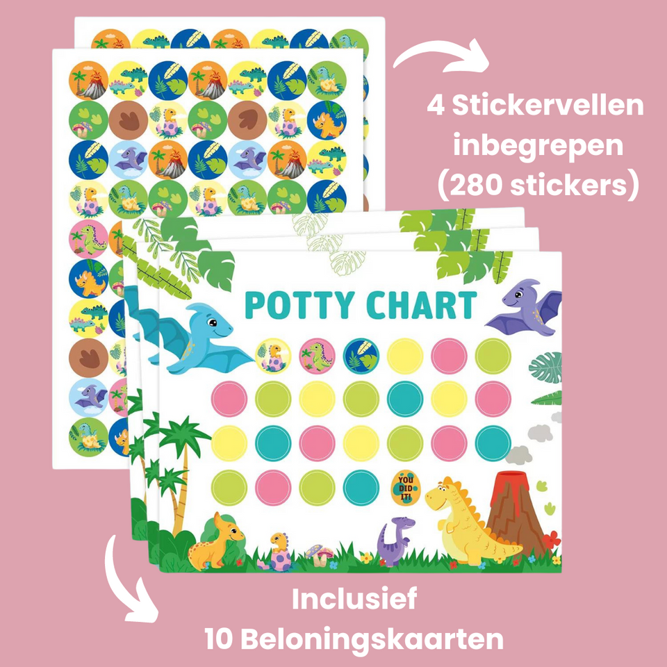 PottyChart – Speels & Motiverend – Potty Training Stickerkaart