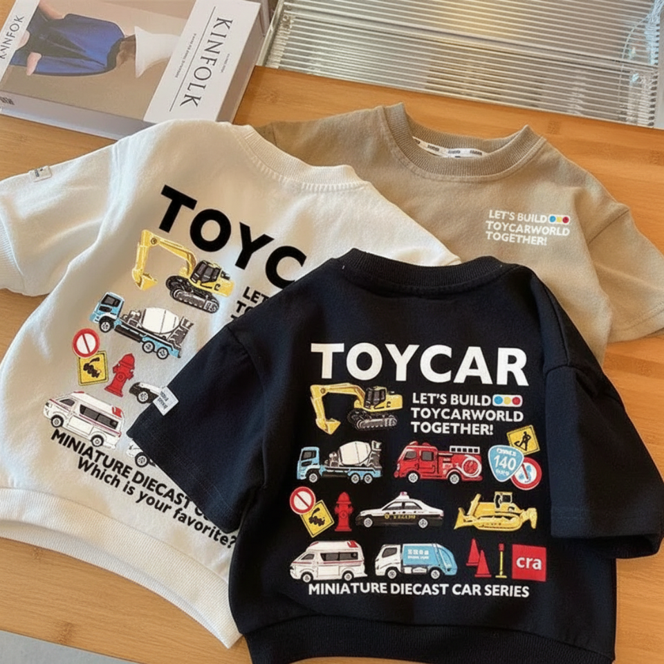 PlayCars – Dagelijkse kleding & Zacht – Kinderkleding Met Auto Print