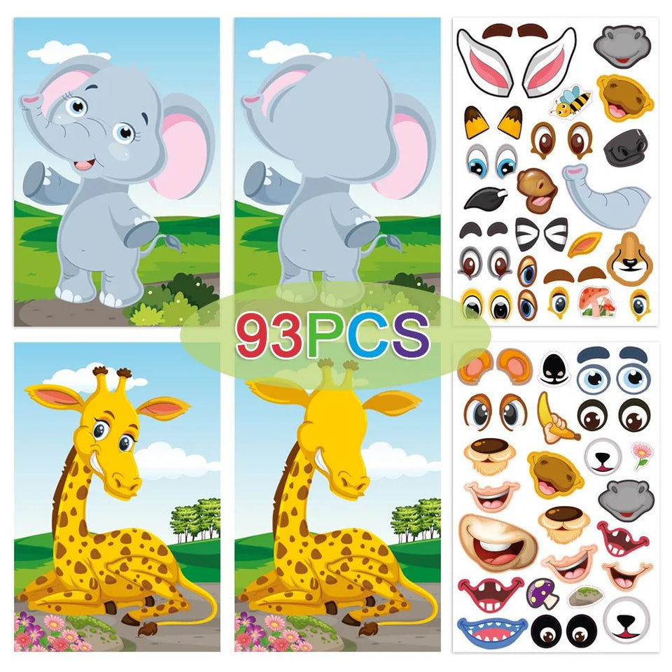 Funny Faces™ – Dierenpret & Plakplezier – Herbruikbaar Stickerboek