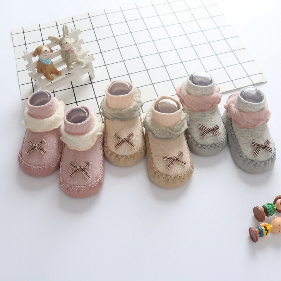 TinyFeet – Zacht & Ademend – Antislip Schoentjes met Strik