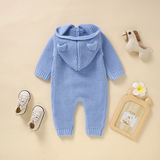 SoftKnit – Warm & Schattig – Gebreid Baby Jumpsuit met Capuchon