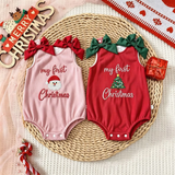 ChristmasCutie – Schattig & Feestelijk – Kerst Romper met Strik
