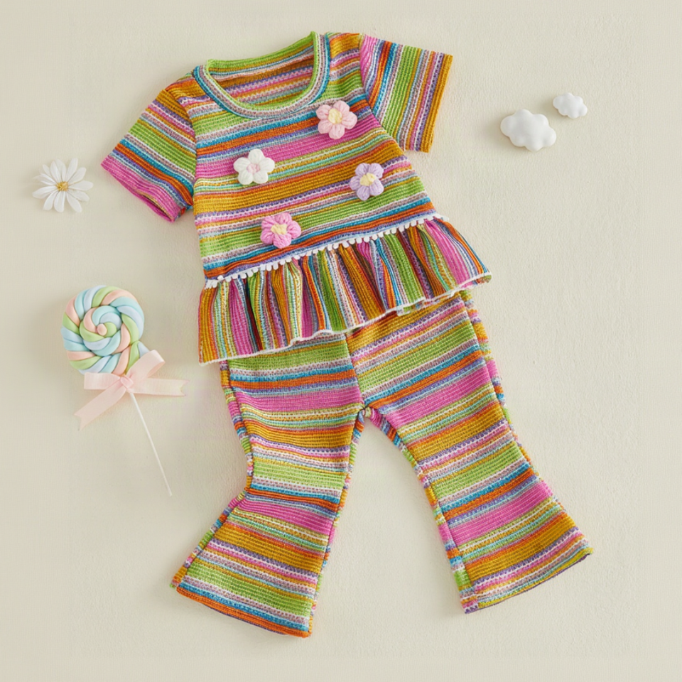 RainbowBloom – Kleurrijk & Schattig – Kinder Outfit 'Flower Power'